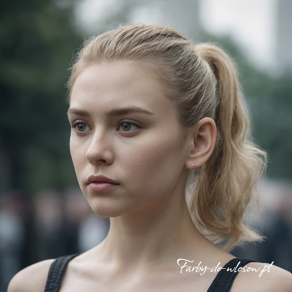 Związane włosy naturalny ciemny blond