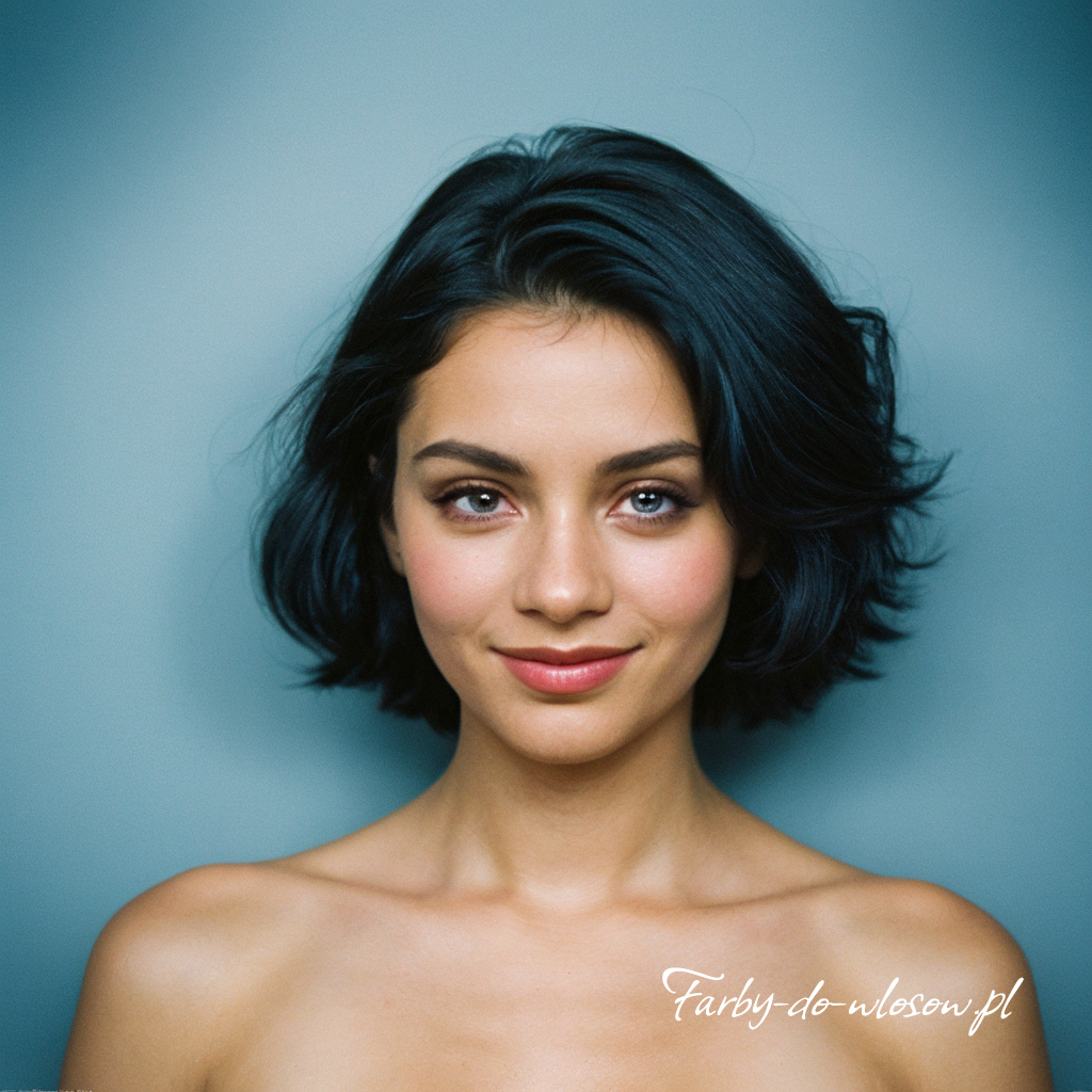 Niebieska poświata na włosach