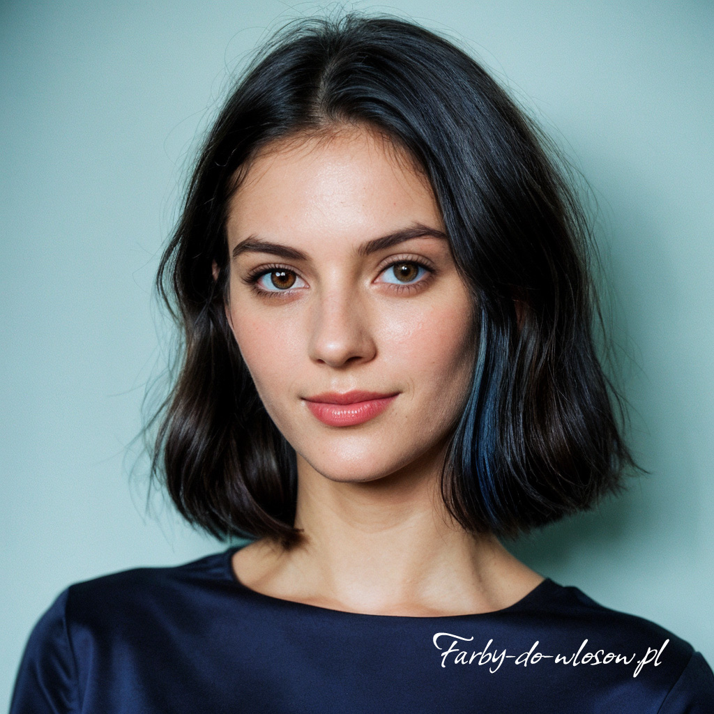 Niebieskie refleksy na czarnych włosach