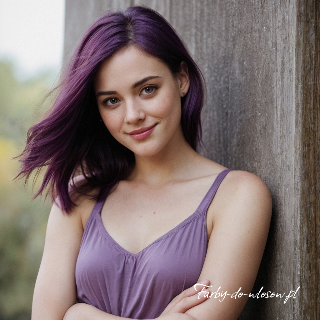 Włosy intensywnie fioletowe do ramion