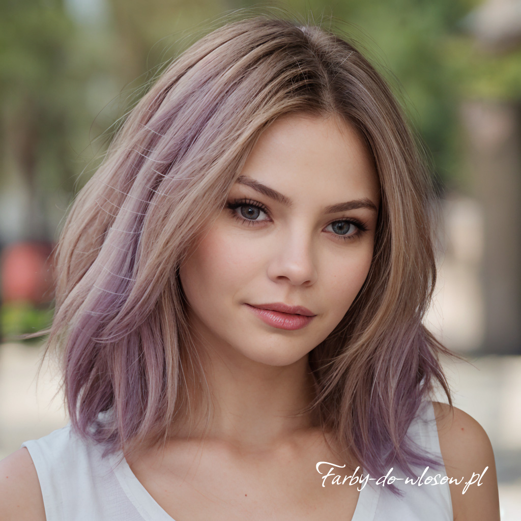 Eleganckie fioletowe włosy