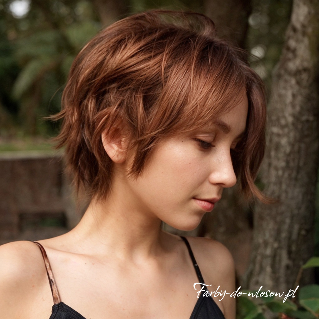 Krótkie miedziane włosy