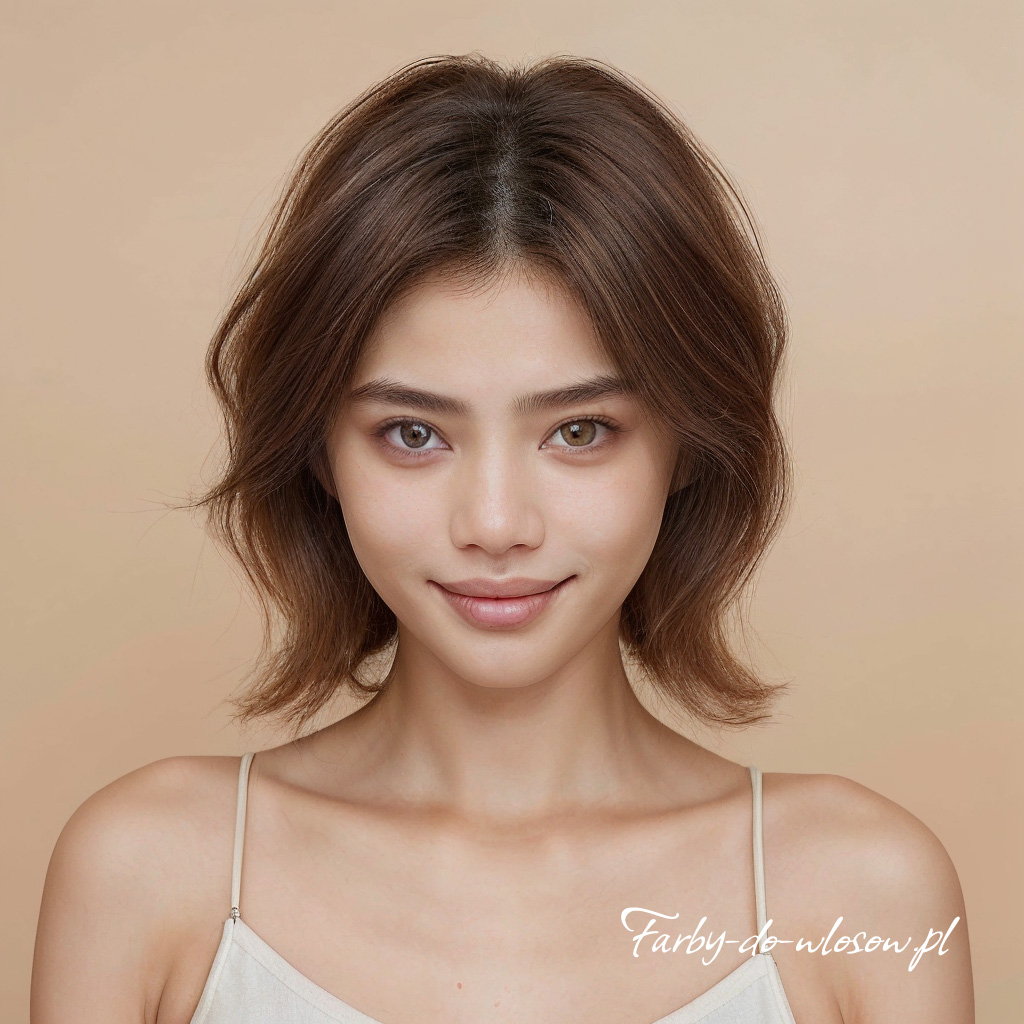 Kasztanowe włosy sięgające do szyi